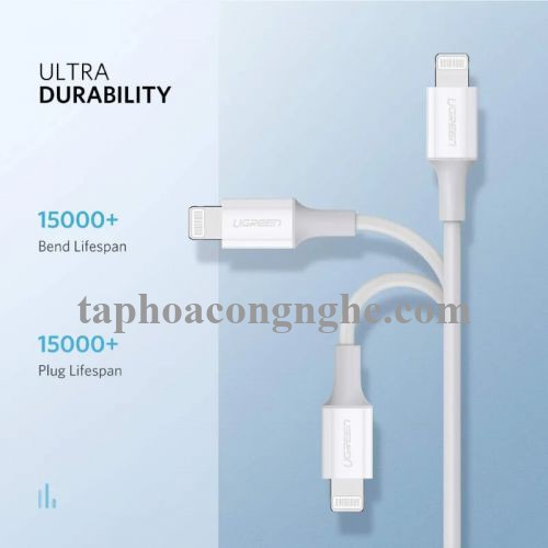 Ugreen 60747 0.5M màu Trắng Cáp sạc + truyền dữ liệu Lightning sang Type C US171 30060747
